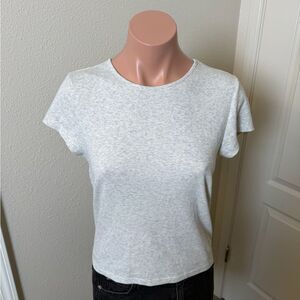 American Eagle Classic Gray Ribbed Soft T-Shirt Sz L
